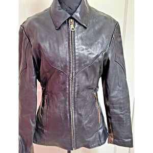 Raider Womens Black Leather Motorcycle Jacket Sz 8 Removable Thinsulate Liner